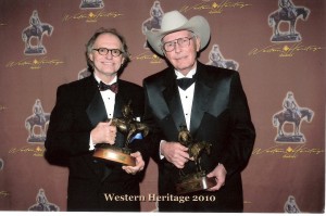 Dave Copenhaver and Leroy Jones receive the Oklahoma Heritage award.